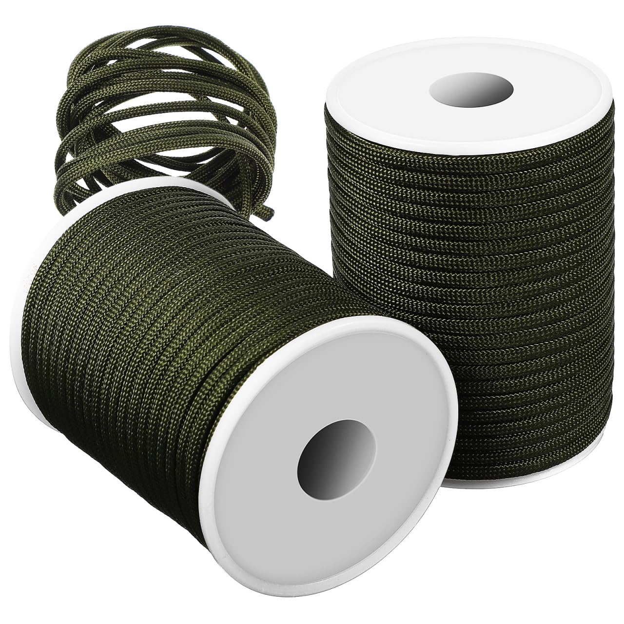 INOOMP 2pcs 6mm Nylon Tent Ropes 30m, Green, Ideal for Camping, Hiking, Outdoor Activities