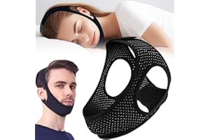 LUNIA Anti Snoring Devices - Chin Strap for Sleeping - Simple and Effective Stop Snoring Solution - Airflow Jaw Strap for Sleep Apnea - Enjoy a Quiet Night - Black, 1PK