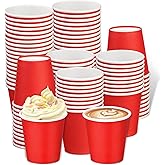Huaiid 100 Pack 3 oz Paper Cups, Disposable Small Bathroom Cups Red, Mini Disposable Mouthwash Cup, Espresso Cups for Party Travel Picnic BBQ