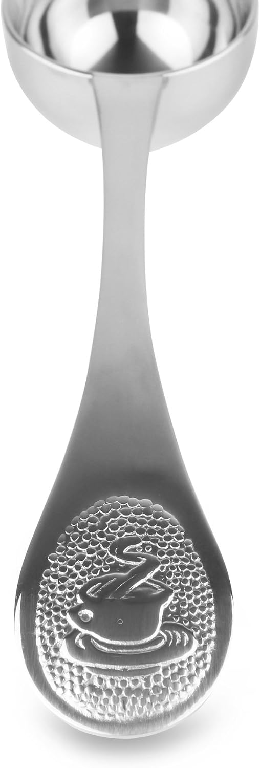 Café Olé CS-325/C Scoop for Ground Coffee Beans with Elegant Stamped Engraved Handle Espresso Shot, Stainless Steel - Image 4