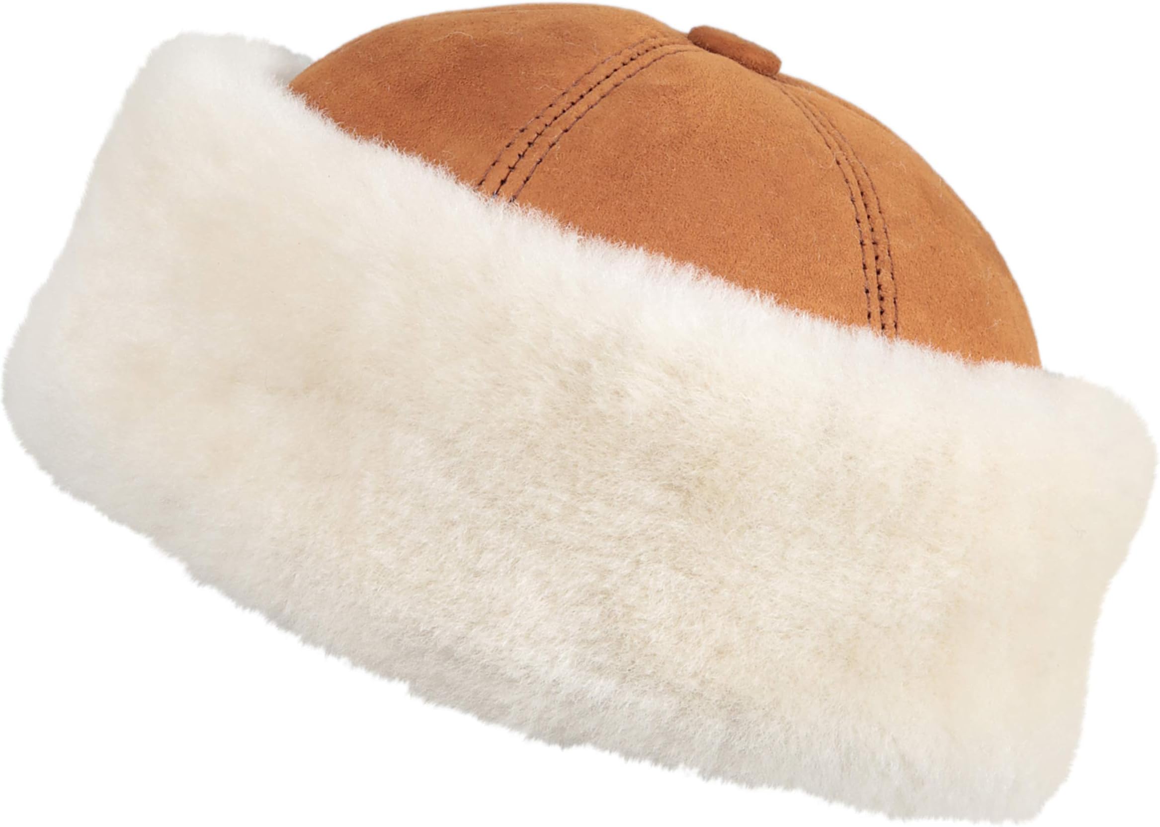 Zavelio Unisex Shearling Sheepskin Winter Fur Beanie Hat