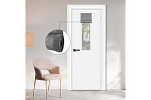 WdFour UV Protect, 100% Light Block, Multi-use, no Noise, Easy Installed Door Curtains, Adjustable Roller Shade, Window Blind, Panel for Office, Apartment, and Classroom(8Wx36L,Dark Gray,1 Piece)