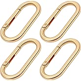Macuezu 4 Pcs Oval Spring Ring Clips, Carabiner Snap Clip, O Ring Keyring for Keychains