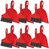 Libman Commercial 906 Dust Pan with Whisk Broom, Polypropylene, 10" Wide pan, Red (Pack of 6)