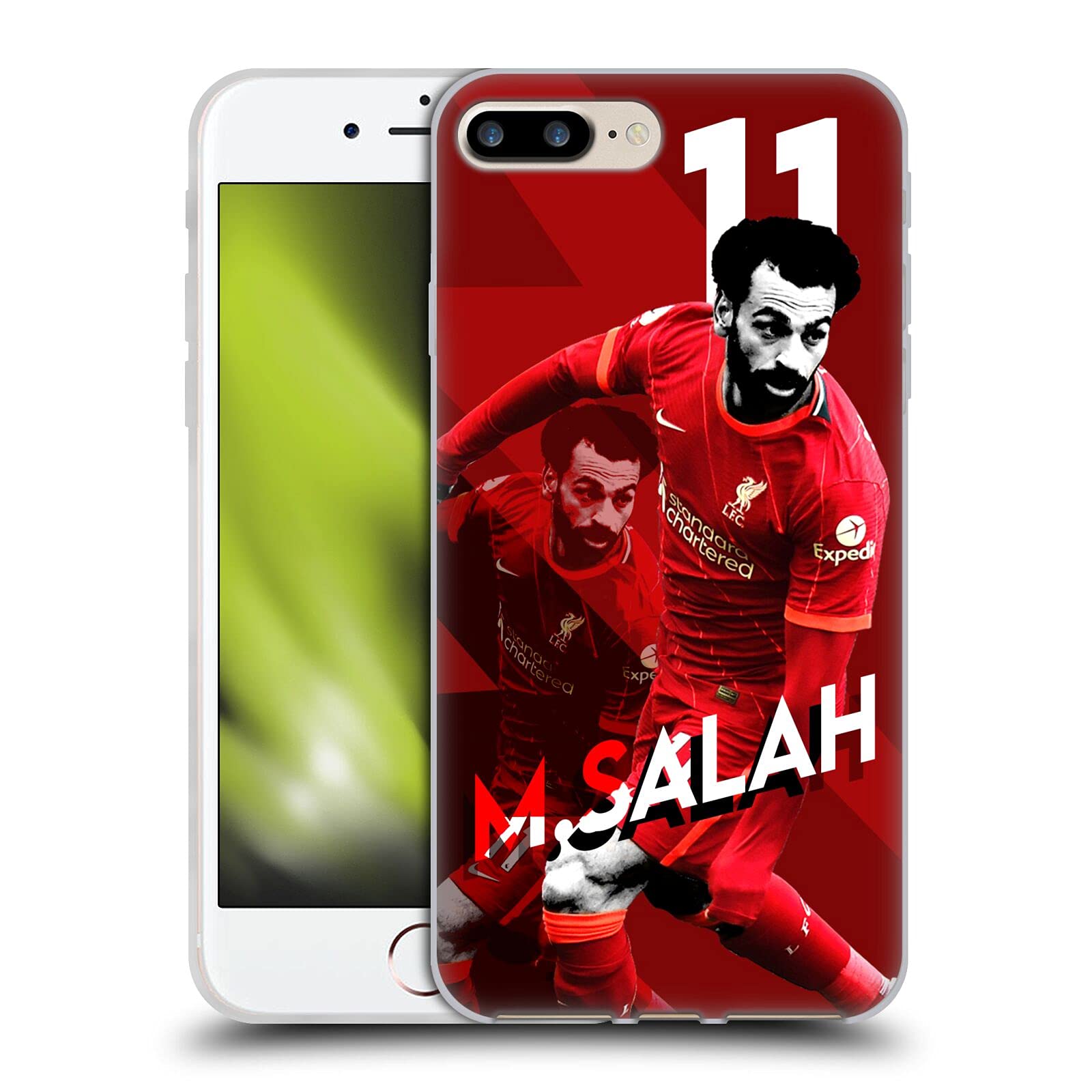 Head Case Designs Officially Licensed Liverpool Football Club Mohamed Salah 2021/22 First Team Soft Gel Case Compatible With Apple iPhone 7 Plus/iPhone 8 Plus