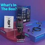 Zealsound KM8 USB Microphone RGB Studio Mic with Gain Mute Noise Cancellation view 7