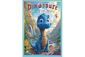 Livre de coloriage dinosaure pour enfants de 4 à 8 ans – avec 50 illustrations adorables à colorier, du brontosaure au T-Rex 