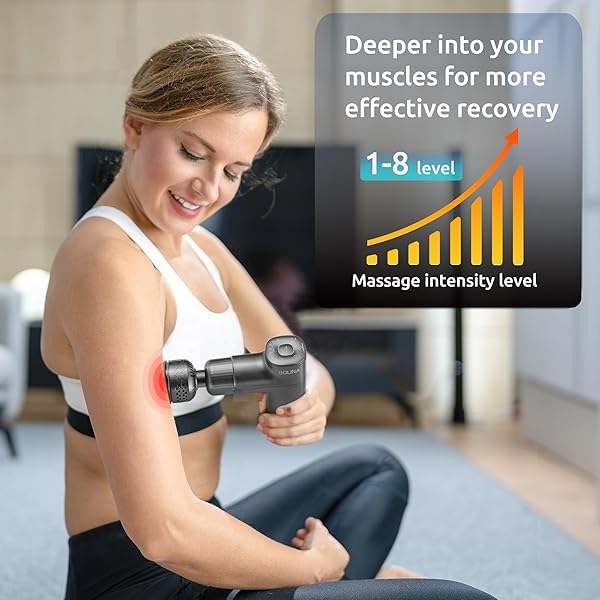 BOLINA RM70 MASSAGE GUN DEEP TISSUE WITH HEAT AND COLD HEAD, HANDHELD MUSCLE MASSAGER THERAPY WITH CARRY CASE, PERCUSSION BODY MASAJEADOR FOR MEN WOMEN ATHLETES BACK UPGRADE, ACTIVE THERMACOOL