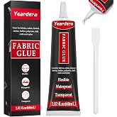 Fabric Glue Permanent, 60 ML Washable Clear Clothing Glue, Super Fabric Glue for Rhinestones, Patches, Clothes, Denim, Leather, Polyester, Fabrics, Doll Repair, Flannel, Cotton