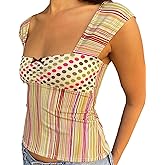 Women Y2k Backless Tank Top Vintage Lace Trim Floral Patchwork Cami Crop Top Summer Party Club Vest 00s Retro Shirt