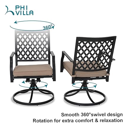 Swivel Patio Chairs Set Of 2 Outdoor Dining Rocker Chair Support