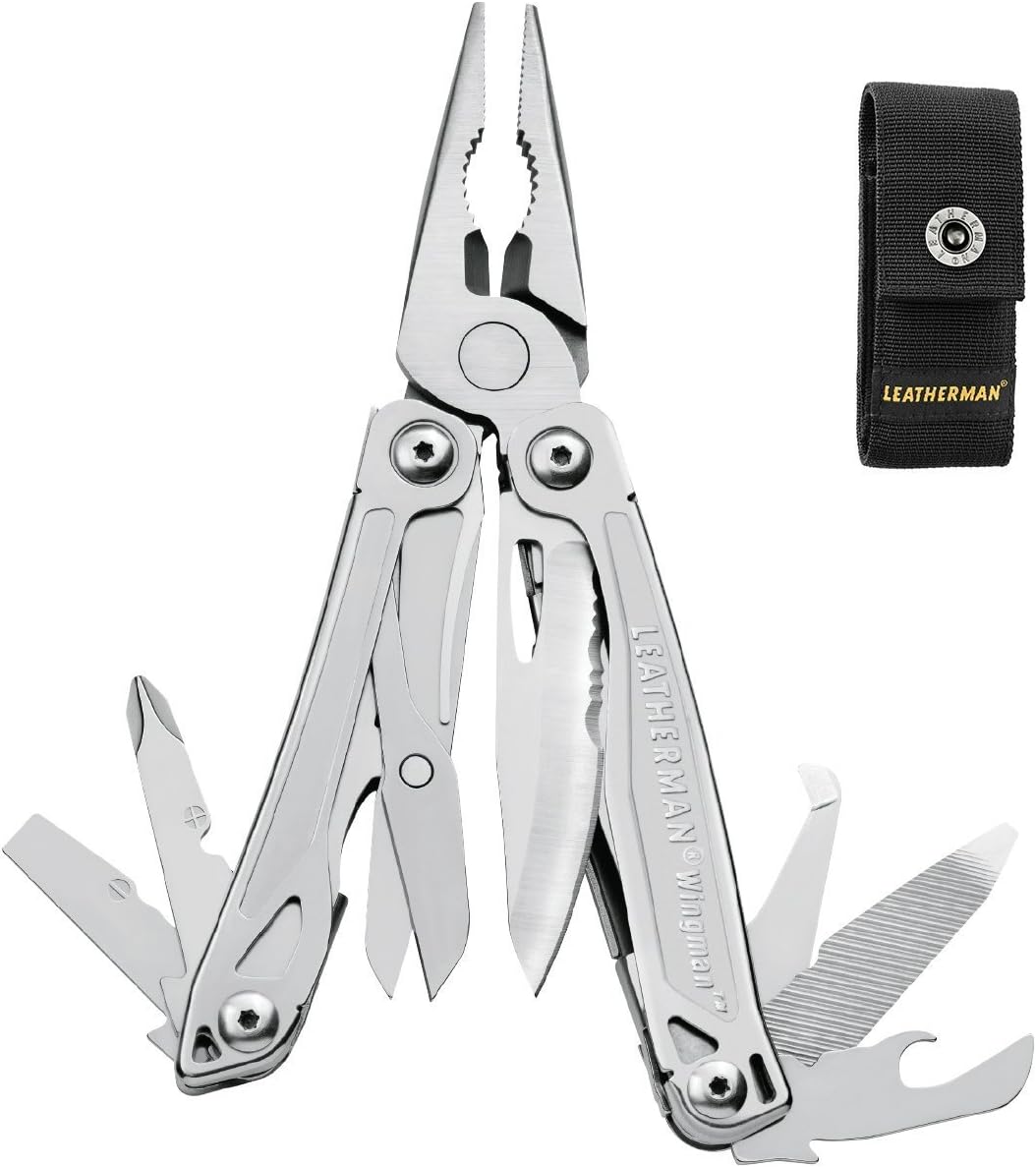 Leatherman Wingman Multi-Tool - 14 Tools with All-Features, Stainless Steel, nessuna