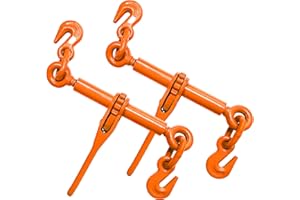 SENKEYFE Ratchet Binder 1/4''- 5/16'', Load Binder with G70 Grab Hooks, Adjustable 1/4" Binder for 1/4 Chains, 2200 Pounds Working Load Limit- Heavy Duty Ratchet Chain Binders (2 Pack)