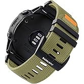 Bandletic Compatible with Garmin Fenix 6X Band - Tactical Military Nylon Easy-Fit 26mm Watch Band for Fenix 8 51mm/7X/7X Pro/6X Pro/5X/5X Plus/3/3 HR/Instinct 3 50mm/2X/Tactix/Enduro/Epix Pro 51mm