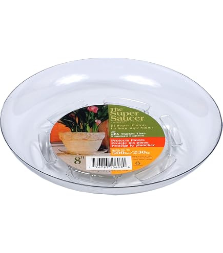 Grow1 8" Clear Plastic Pot Saucer - Image 3