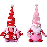 Ni-JASW Valentine Gnomes Plush Couple, Valentines Day Gnome Decoration Tiered Tray Decor Stuffed Elf Swedish Tomte for Gifts