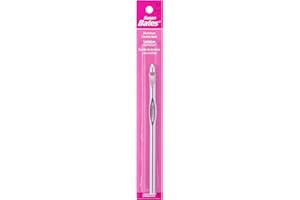 Susan Bates 5-1/2-Inch Silvalume Aluminum Crochet Hook, 8mm, Silver Pink