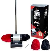 Electric Shoe Polisher, Deluxe Shoe Shiner Kit w/ 4 100% Lamb Wool Buffers | Automatic Shoe Buffer Machine One Touch Operation, Red and Black, 33" inches Tall