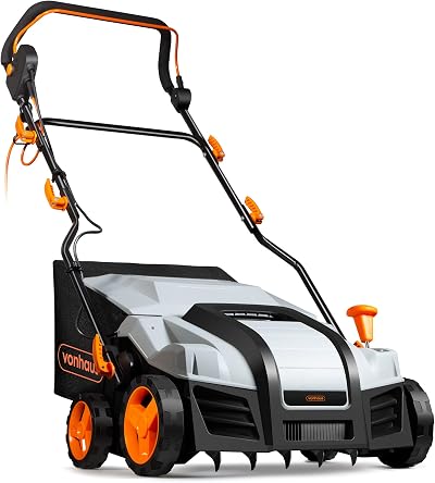 VonHaus Electric Lawn Scarifier/Aerator 1800W 38cm Working Width 55L Box