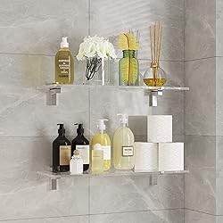 MEISHIDA Clear Acrylic Shelf, Set of 2 Invisible