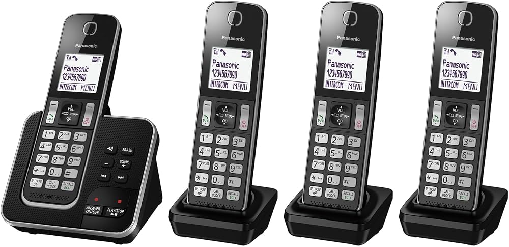 Panasonic KX-TGD624 Cordless Phone with Call Block and Answering Machine Pack 4