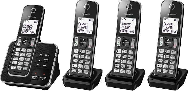 Panasonic KX-TGD624 Cordless Phone with Call Block and Answering Machine Pack 4