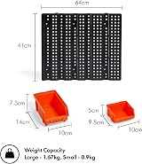 VonHaus Workshop Storage 30pc Wall Mount Organiser Bin System view 3