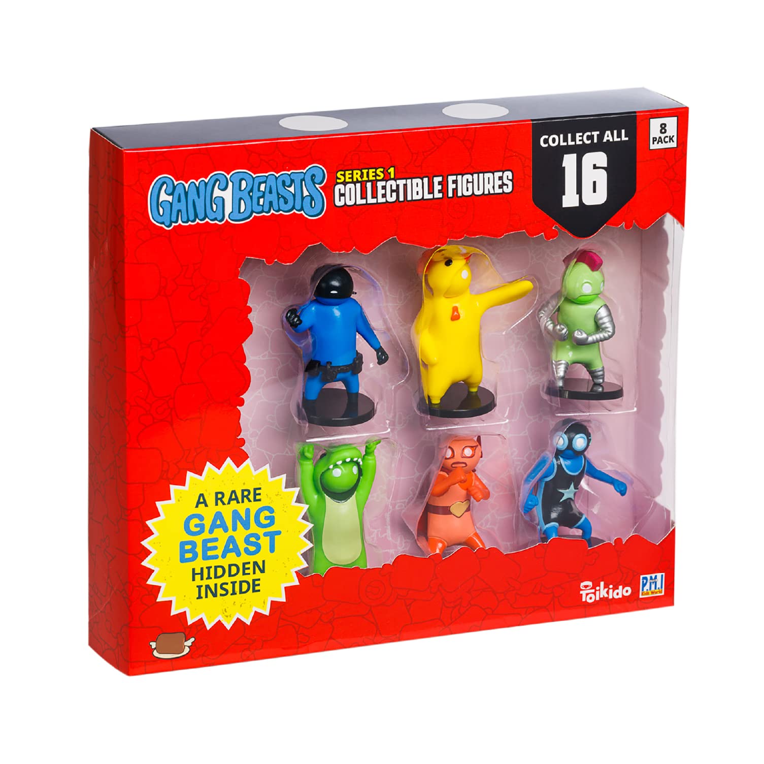 Toikido GB2070 Gang Beasts Collectible Figures 8 Pack Deluxe Box, Multi