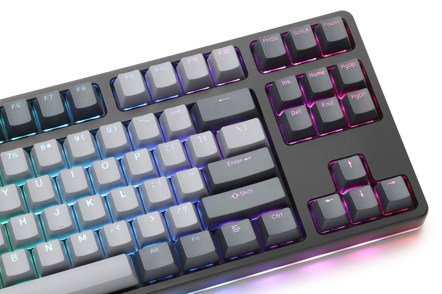 DROP CTRL High-Profile Mechanical Keyboard — Tenkeyless TKL (87 Key) Gaming Keyboard, Hot-Swap Switches, Programmable, Backlit RGB LED, USB-C, Doubleshot PBT, Aluminum (Black, Halo Clear)