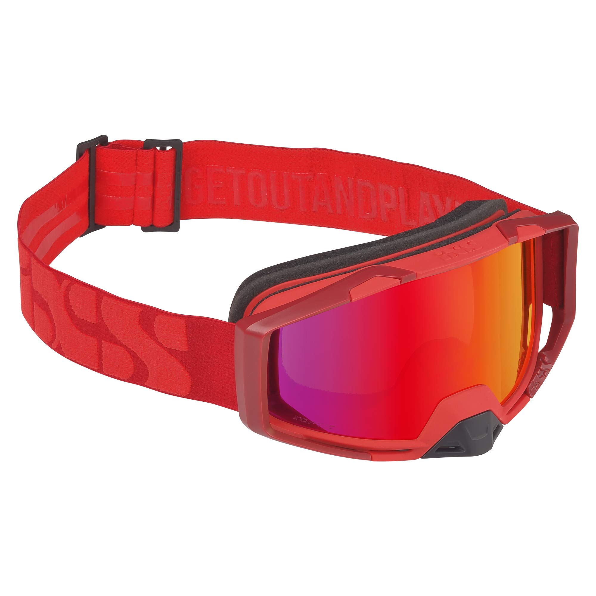 IXS Goggle Trigger Racing Red/Mirror Crimson Glasses, Red, One Size