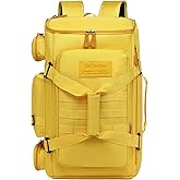 KEQIKAI Large Travel Duffle Bags Backpack for Men Women, 50L Sports Gym Bag with Wet Pocket, Waterproof Carry On Backpack Weekender Overnight for Workout, Fitness, Outdoor, Business Yellow