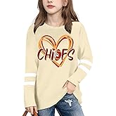 YI XIANG RAN Boys Girls Football Shirts Game Day T-Shirts Heart Love Shirts Fans Lover Tees Kid Long Sleeve Tops 5-14y