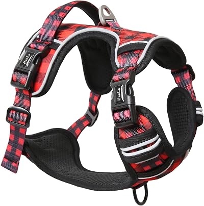 HEELE No Pull Dog Harness Reflective Adjustable Front Back Leash Attach XL
