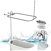 Pyhomestrim Clawfoot Tub Shower Kit, Add On Shower Units With Bathcock Diverter Faucet and 48" X 27“ Rectangular Claw foot Tu