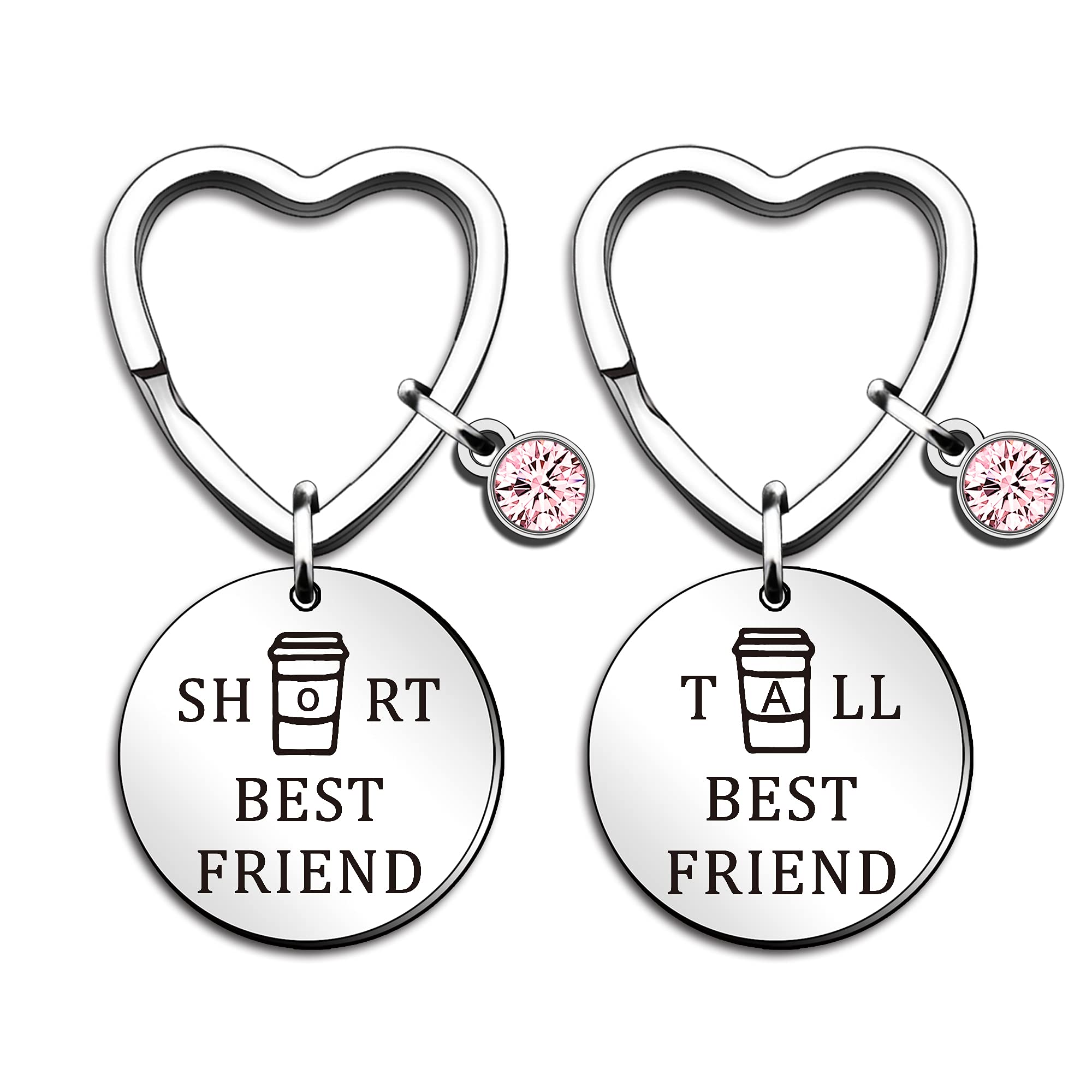 QMVMV Funny Best Friend Keyring 2PCs - Friendship Gifts for Women, Men, Birthday, Christmas, Graduation, Valentine's Day