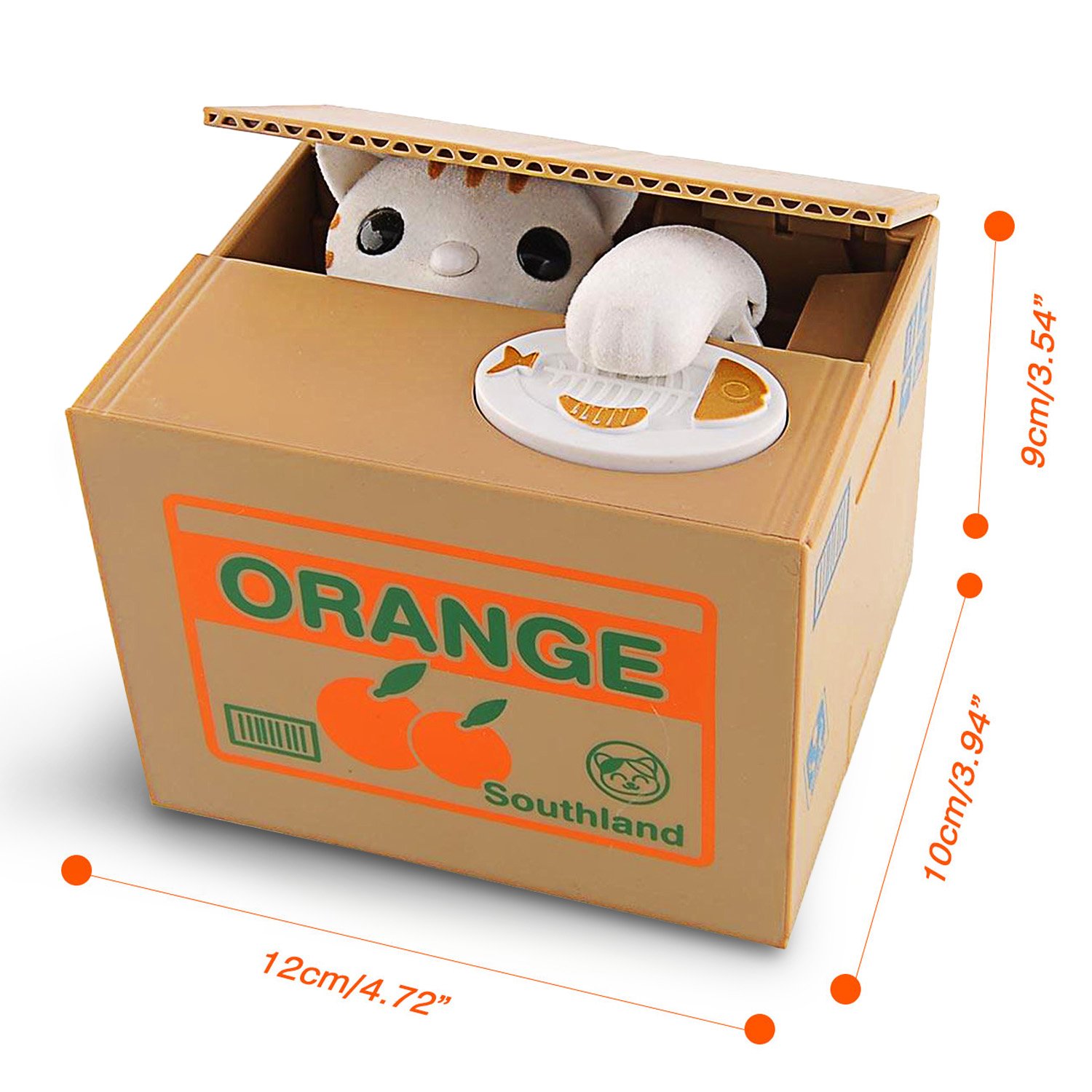 Peradix Money Toy Bank Automatic Stealing Coin Cat Kitty Coins Penny Cents Piggy Bank Money Saving Box for Kids Children Present Gift