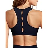 Yvette Yoga Sports Bras for Women Hollow Racerback Light Support Low Impact Paded Bra with Removable Pads