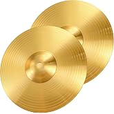 Foraineam 2 Pieces 8-Inch Splash Cymbal Classic Drums Cymbals Percussion Instrument Golden Practice Drum Cymbal for Drum Set