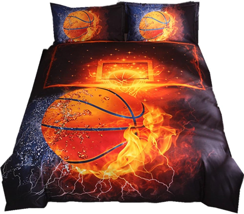 NTBED Basketball and Football Printed Brief Duvet Cover Set 2pcs Bed Set Bed linen Bedclothes bedding sets(No Sheet No Filling)