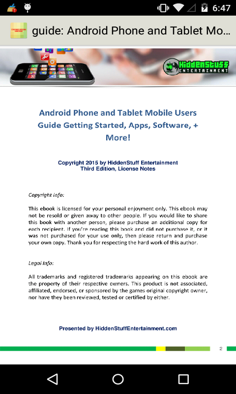 ANDROID PHONE AND TABLET MOBILE USERS GUIDE