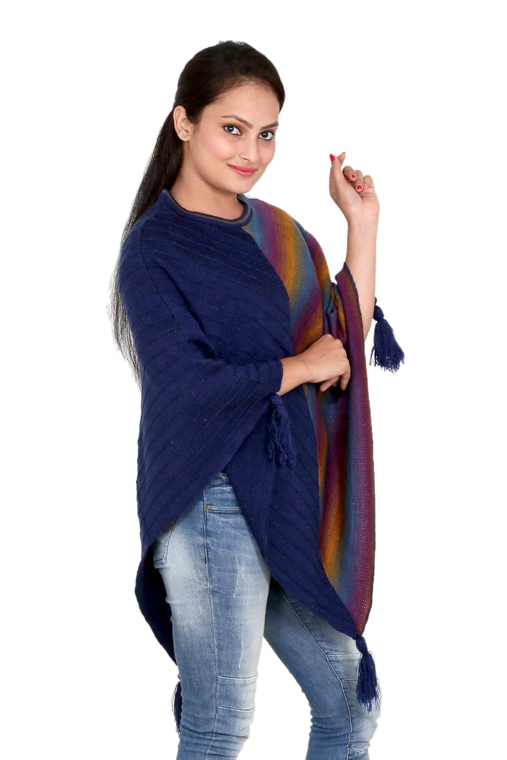 woolly 2018 latest pullover cardigan womens ponchoes capes sweater tops-rs1867