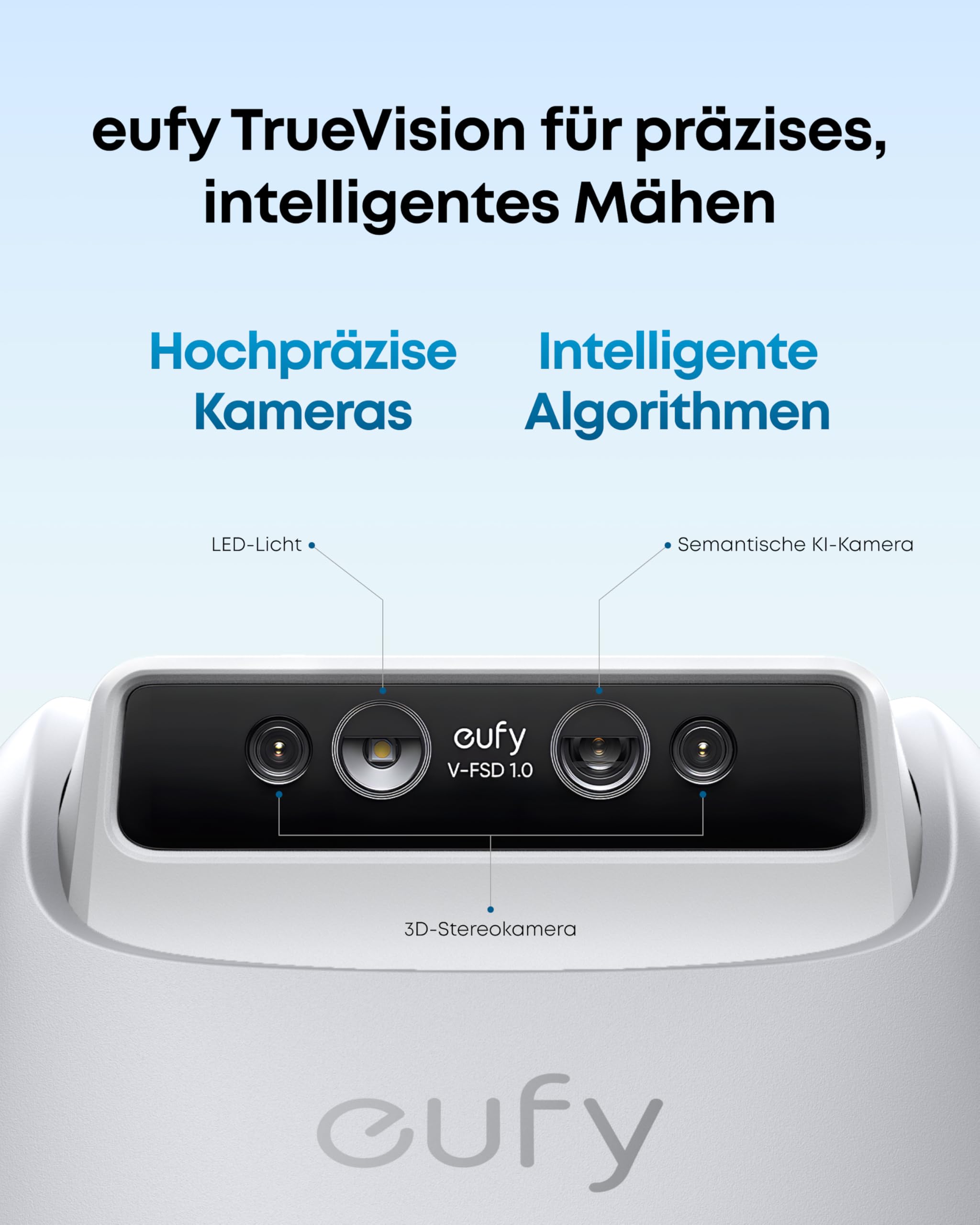 eufy E18 Mähroboter ohne Begrenzungskabel, bis 1200m², ohne RTK & Signalausfälle, TrueVision Technologie, GNSS, Präzisionsrandschnitt, Hindernisvermeidung, App-Steuerung, tierfreundlich & igelsicher 4