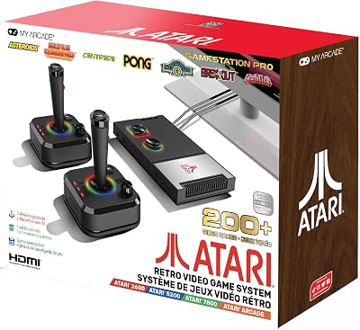 My Arcade Atari GameStation Pro 200 Games Plug N Play System Black