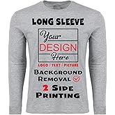 Custom Long Sleeve T-Shirts | Personalized Design Your Own Shirts Unisex Male Female with Digital Printing