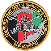 CJSOTF Afghanistan Special Operations Task Force Collectible Novelty Patch | 4 inch round patch, Afghan map, crossed arrows and freefall wings, gold merrowed edge, iron-on backing.