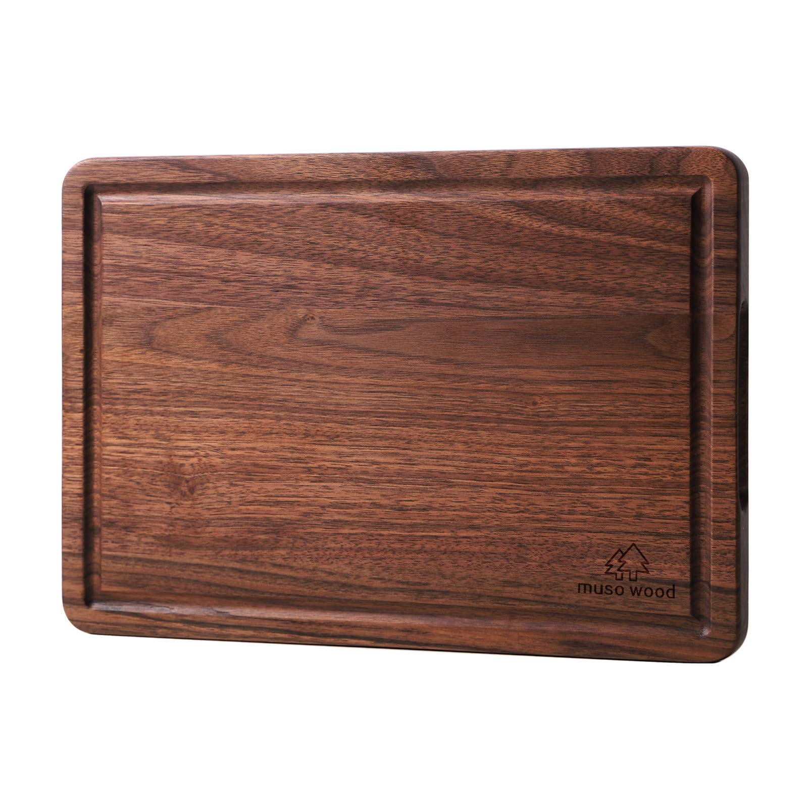 Photo 1 of Muso Wood Walnut Cutting Board for Kitchen, Wooden Cutting Board with Juice Groove and Side Handle, Wood Board for Food and Charcuterie (16 x 11 in)