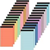 Fuutreo 24 Pcs 5" x 8" Legal Pad Writing Notepads 50 Sheets Small Legal Pad Narrow Ruled Multiple Color Lined Paper for School College Office Supplies Work (Multicolor)