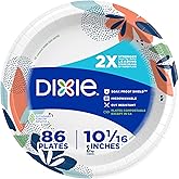 Dixie Paper Plates 10 Inch, Disposable Dinner Plates, 86 Ct