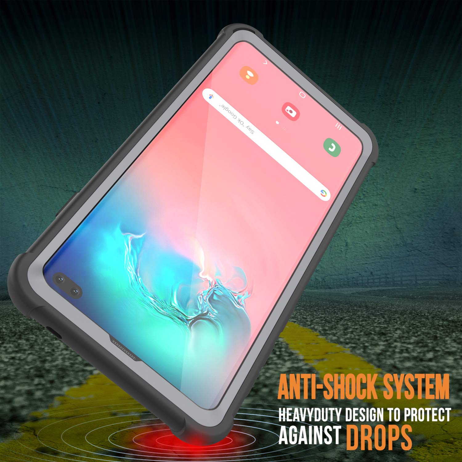 PunkCase Galaxy S10 Plus Case, [Spartan Series] Clear Rugged Heavy Duty Cover W/Built in Screen Protector | Ultra Slim 360 Full Body Protection Compatible W/Samsung Galaxy S10 Plus [Black]