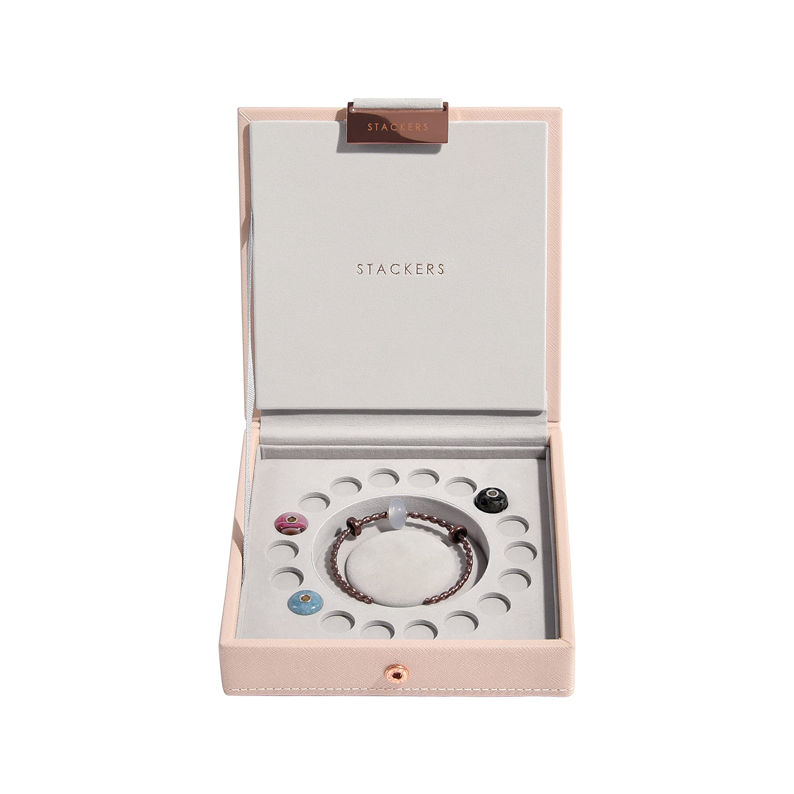 Stackers Blush Pink Charm Lidded Jewellery Box